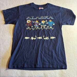 Kids Vintage Alaska‎ T Shirt Hanes Heavyweight Grand Large Native Seals